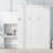 Queen Murphy Bed with Storage Shelves & Louvered Design — Space-Saving Wall Bed, White-1431268986
