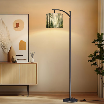 Lampe sur pied à arc avec abat-jour réglable Misty Forest
