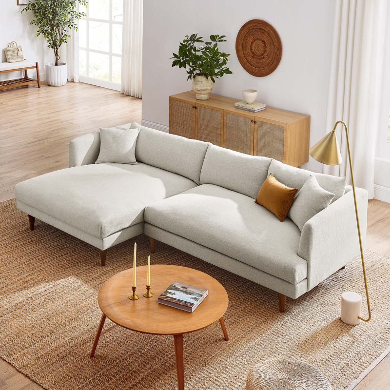Canapé modulaire 2 pièces Modway Zoya, Accoudoir à gauche (vu de face), 100 % polyester ivoire