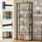 71" Industrial 6-Tier Freestanding Bookshelf, Sturdy Metal Frame Wood Storage Display Shelf, Slim Farmhome Style Bookcase for Living Room Home Office, Black