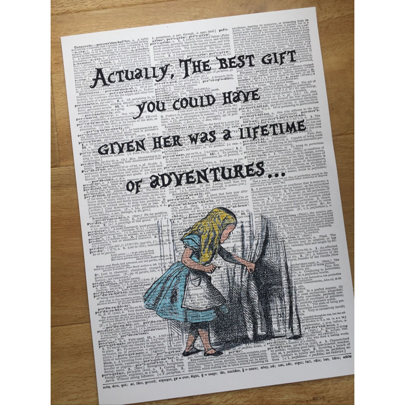 A3 Alice In Wonderland Adventure Quote Dictionary Print - Quirky Wall Art