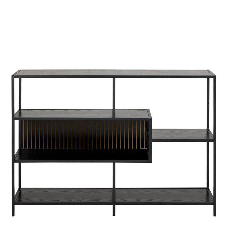 Seaford 78 cm H x 114 cm W Powder Coated Steel Book Cabinet Bookcase