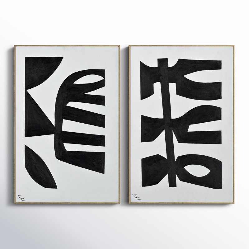 Ensemble de deux œuvres d'art encadrées Beanca