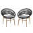 Gray Cushion/Dark Gray/Teak Frame