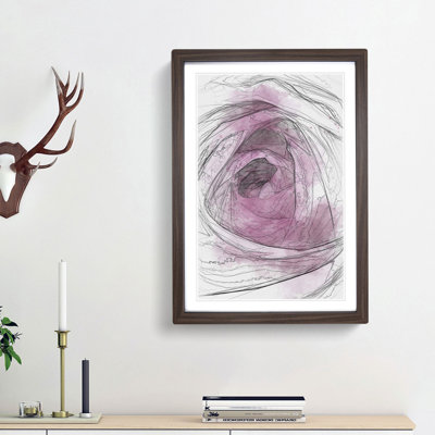 The Heart of a Pink Rose in Abstract - Picture Frame Graphic Art Print on MDF