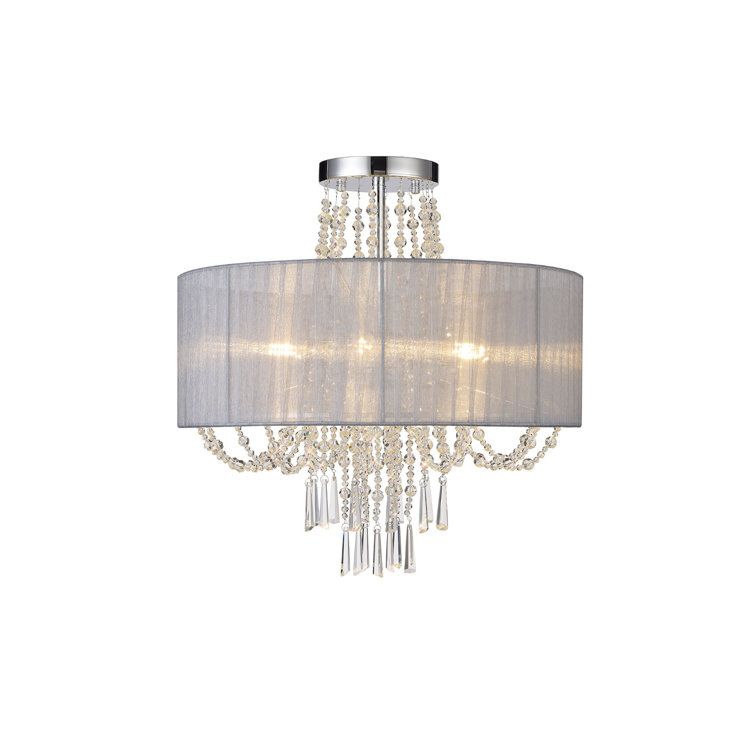 6 - Light Polished Chrome/Crystal Pendant