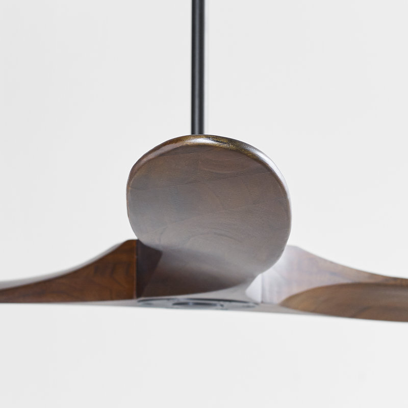 Maverick 3 - Blade Ceiling Fan With Remote, Matte Black with Dark Walnut Blades, 70 inches