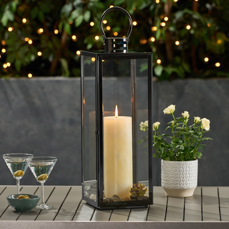 Edgecombe 23.75'' Outdoor Lantern, Black