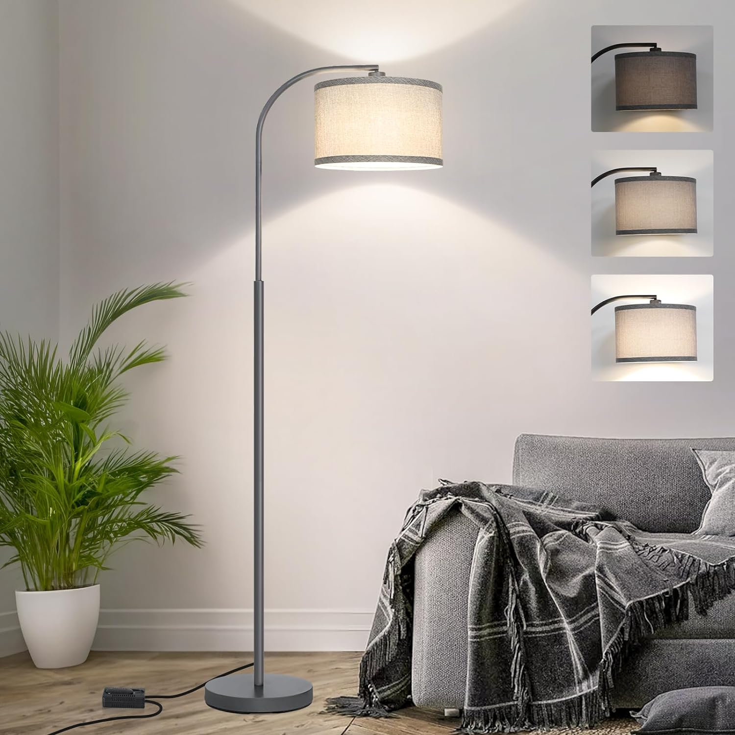 Latitude Run® Arc Floor Lamp, Dimmable Floor Lamp For Living Room ...