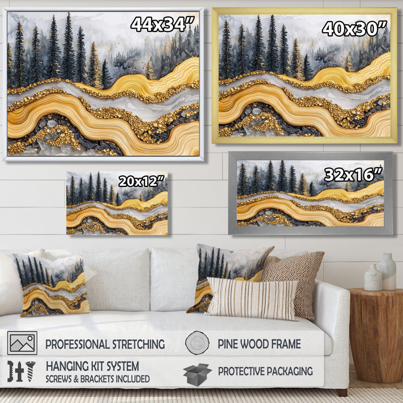 Graelynn - Landscapes Canvas Art Print, Reproduction encadrée d'une seule photo, Noir, noir, noir, noir, H 12 po x l 20 po