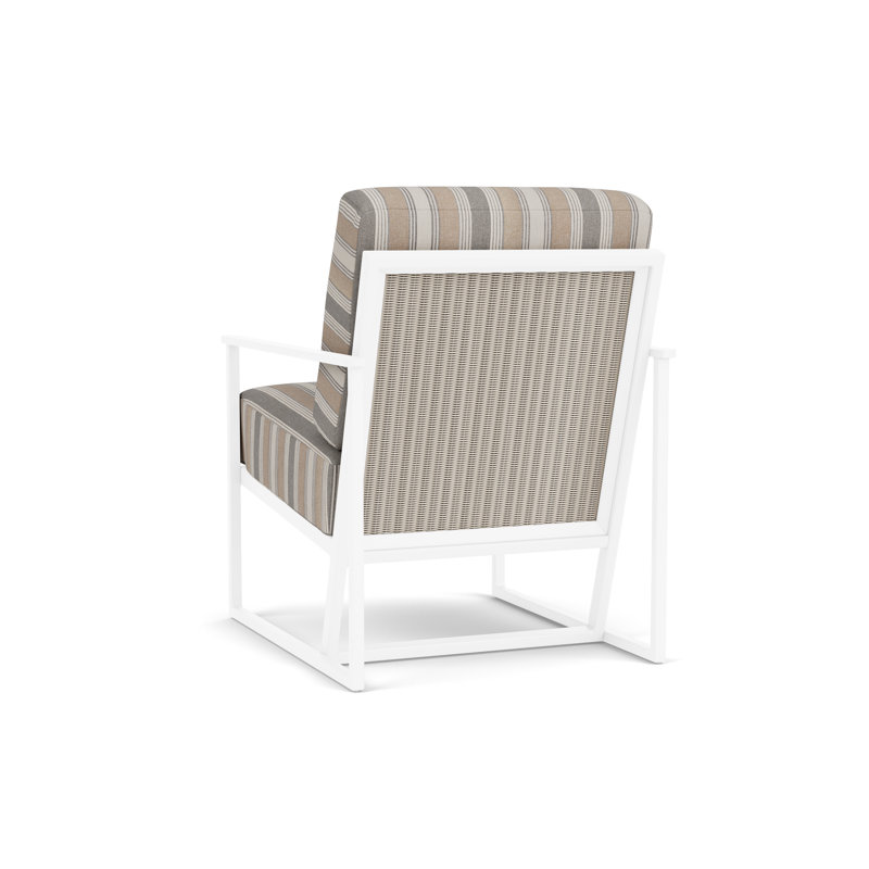 Summit Outdoor Lounge Chair, White, Linen, Purveyor Pewter