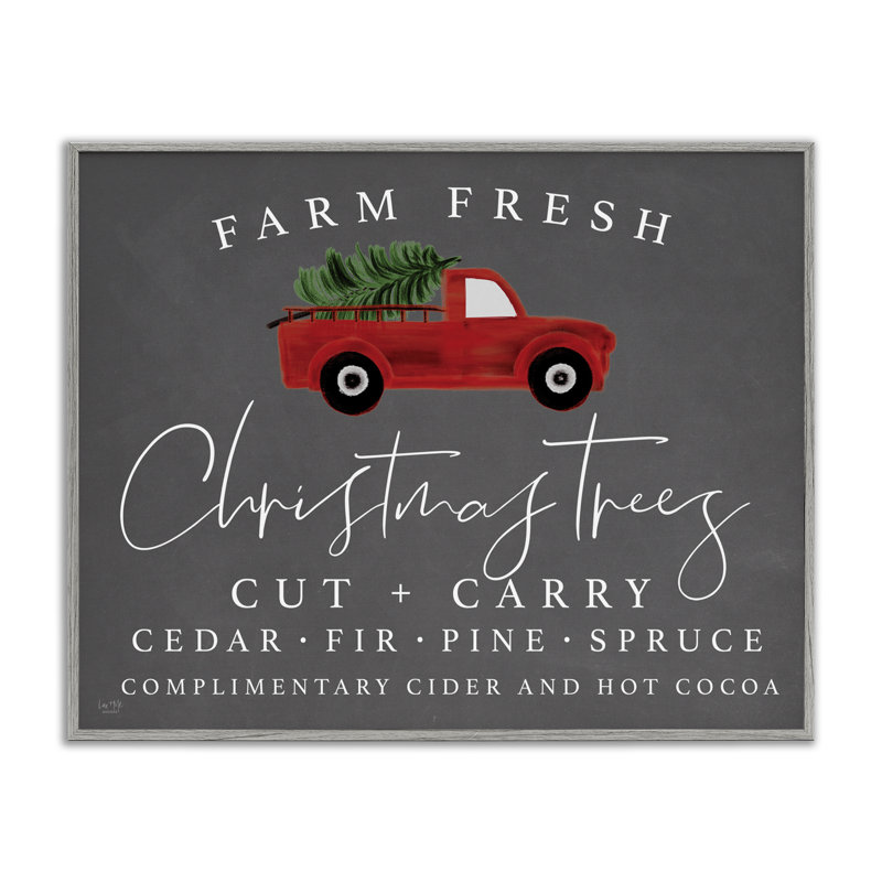 Giclée encadrée Farm Fresh Trees over Grey, design par Lux + Me Designs, H 11 po x l 14 po, Estampe numérique Farmhouse