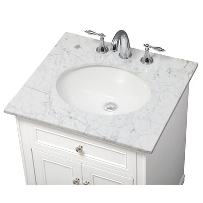Charlton Home® Inverleigh 24'' Single Bathroom Vanity with Marble Top ...