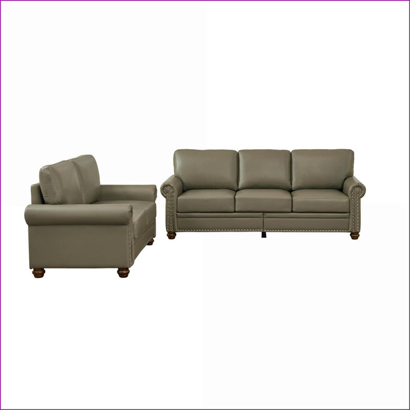 Canapé modulaire 2 + 3 places Taupe avec rangement | Cuir d'unité centrale | Standard, Gris