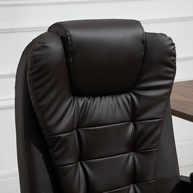 Fauteuil de massage vibrant à 7 points, fauteuil inclinable de direction haut dossier avec support lombaire, repose-pieds