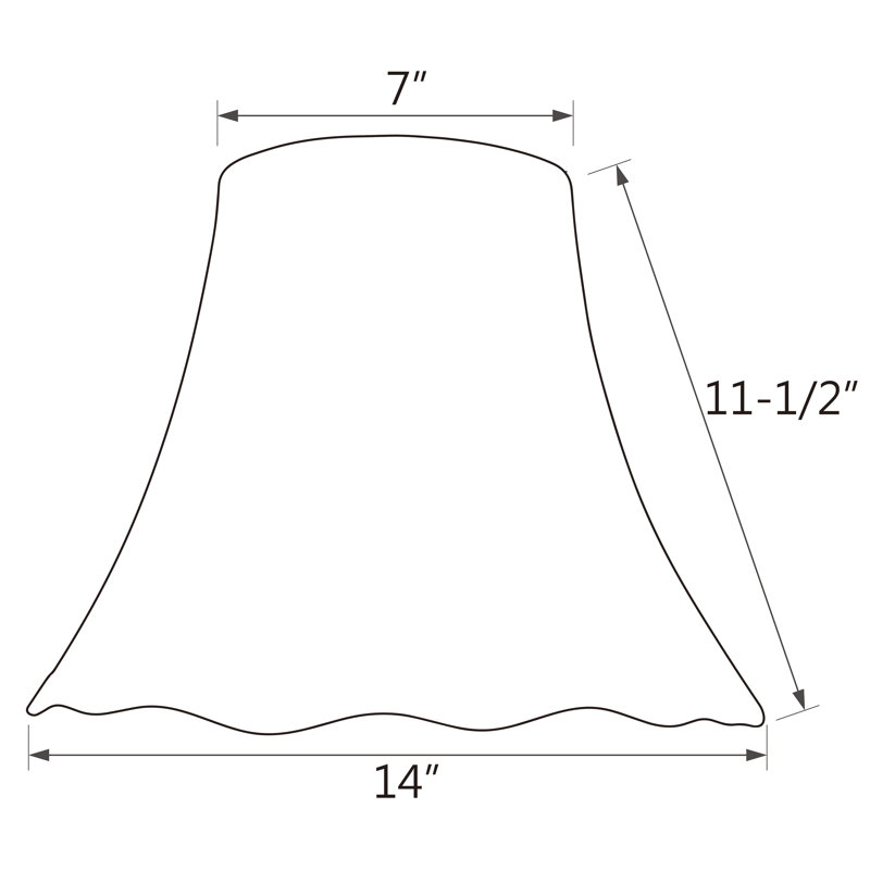 Abat-jour cloche en coton (araignée) en abricot, H 11,5 po x l 14 po x P 14 po