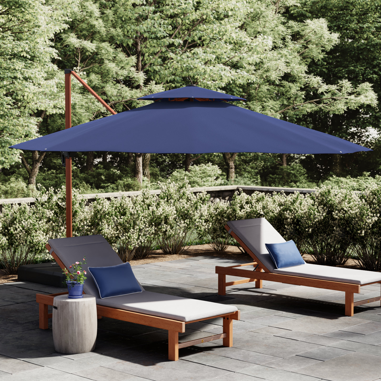 Brimley 12' Cantilever Umbrella, Navy Blue