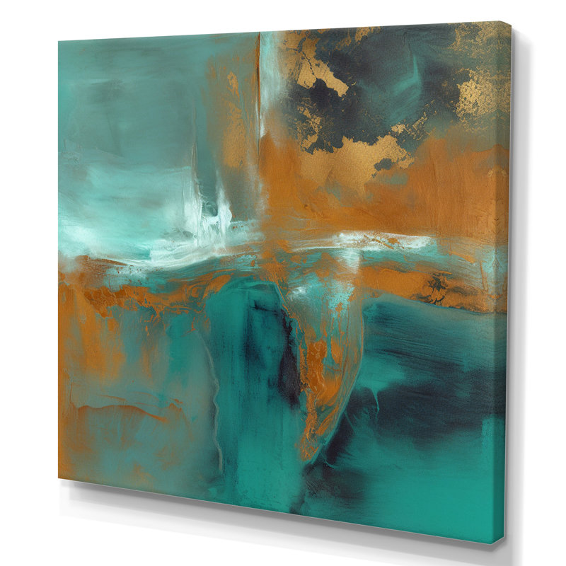 Teal Balance I - reproduction sur toile, H 24 po x l 24 po x P 1 po, Toile tendue