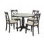 Ensemble de salle à manger rectangulaire moderne avec chaises en bois massif et plateau en bois aggloméré, 4 places, gris doux