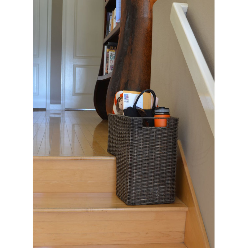 Panier d'escalier en osier, Espresso brun foncé