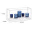Porte-bougie 5 pots Mev, verre bleu, cadre en fer blanc moderne 17 pouces