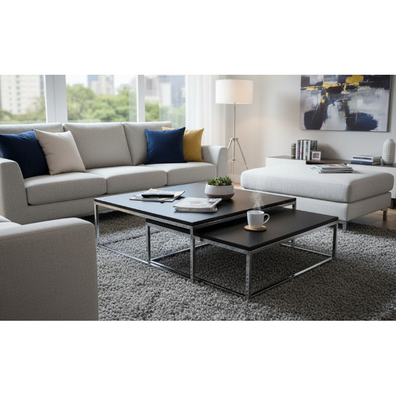 Edwina Sled Coffee Table, Black