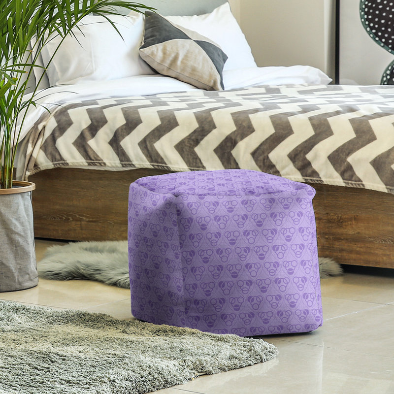 Repose-pieds à cubes classic circle ondulations, Mauve