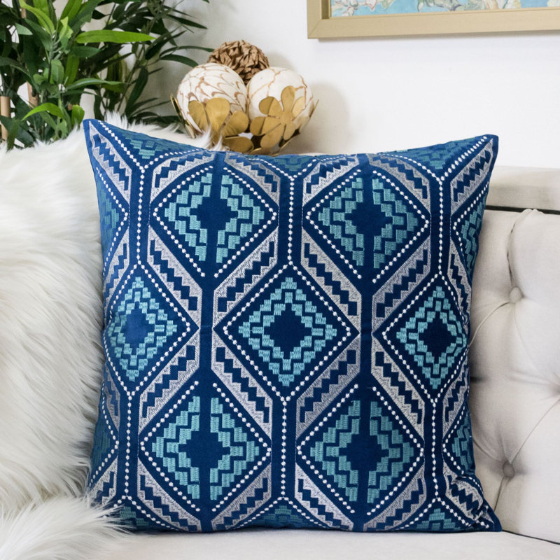 Nya Geometric Velvet Throw Pillow