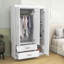 Armoire en bois à 3 portes avec 2 tiroirs et tablettes Borkovice-1844493685