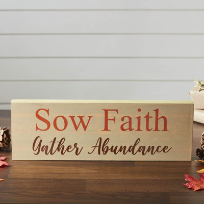 Sow Faith Gather Abundance Green Base MDF 5x15