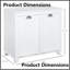 Armoire de rangement et de rangement pour le linge blanche à 2 paniers inclinables avec porte réversible, à fixation murale-1014563470