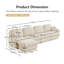 Canapé modulaire surdimensionné en L 137 po avec repose-pieds mobile en chenille beige 137 po-403819524-403819525