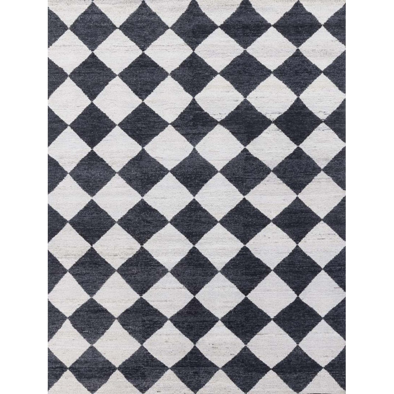 Contemporary One-of-a-Kind Rectangle 9' X 12' Hand Knotted Area Rug