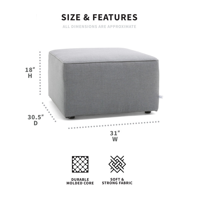 Big Joe Patio Ottoman, Smoke Grey