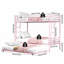 Lit superposé simple au-dessus d'un lit simple avec lit gigogne, structure de lit superposé en métal triple avec capacité de 400 lb et garde-corps de 10,4 po - se convertit en 2 lits, aucun sommier nécessaire-133960359