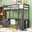 Loft Bed With U-Shaped Desk And Storage Shelves-882918579-882918577