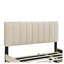 Grand lit plateforme tapissier en velours avec lit gigogne simple et tiroirs de rangement - beige