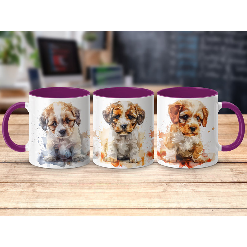 Ceramic Coffee Mug, 2, Purple