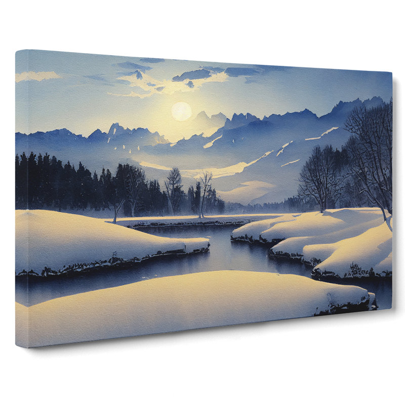 Winter Mountain Landscape Vol.4 - Wrapped Canvas, 40cm H x 60cm W x 3cm D