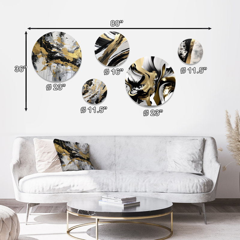 New Gold Balance I - Abstract Metal Wall Décor