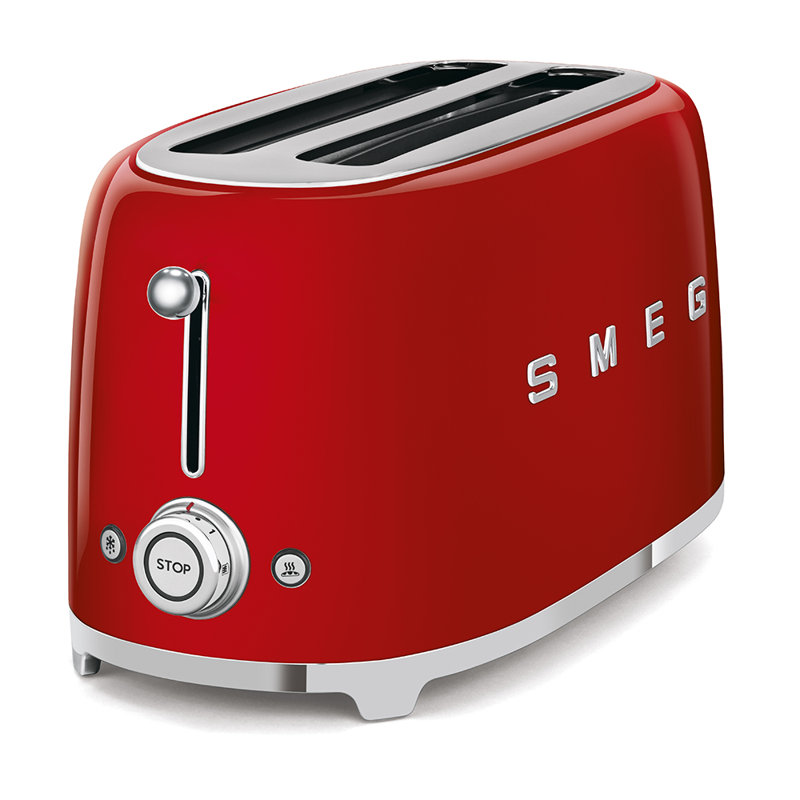 SMEG 50's Retro Style Aesthetic 4 Slice Toaster, Pink