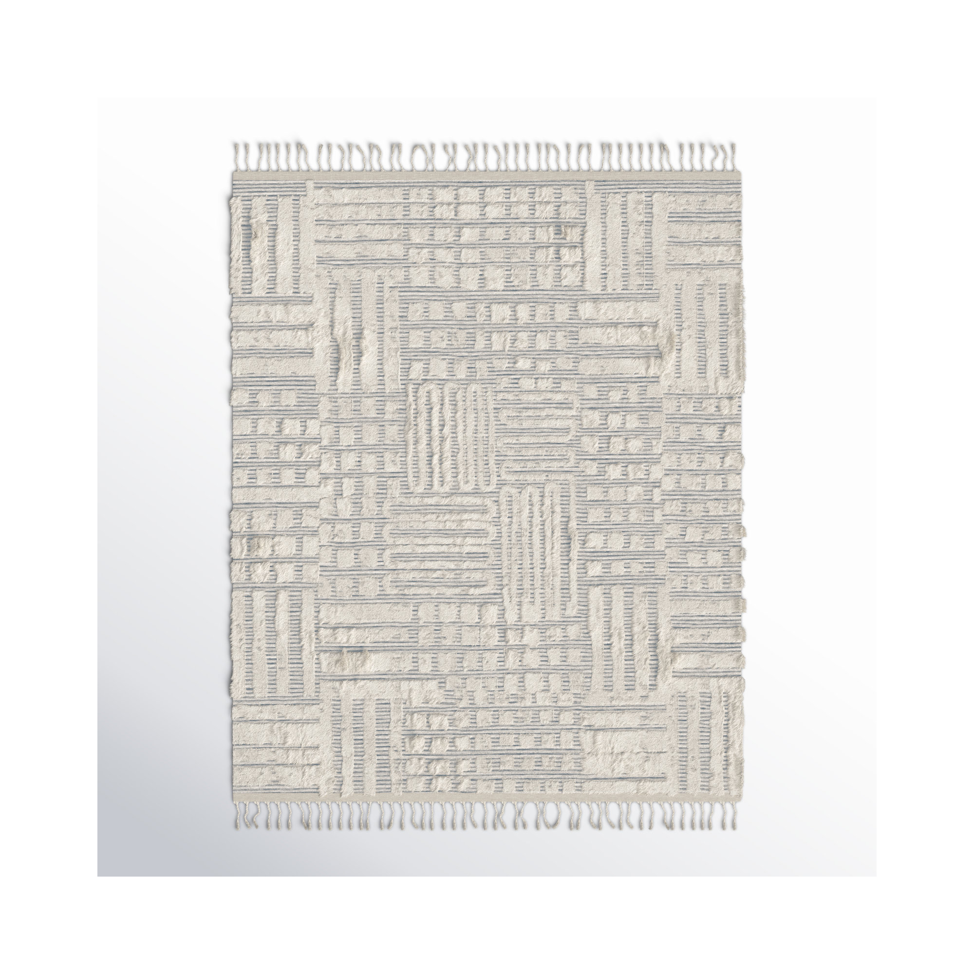 Benjamin Handmade Ivory/Sky Rug, Rectangle 8'6" x 11'6"