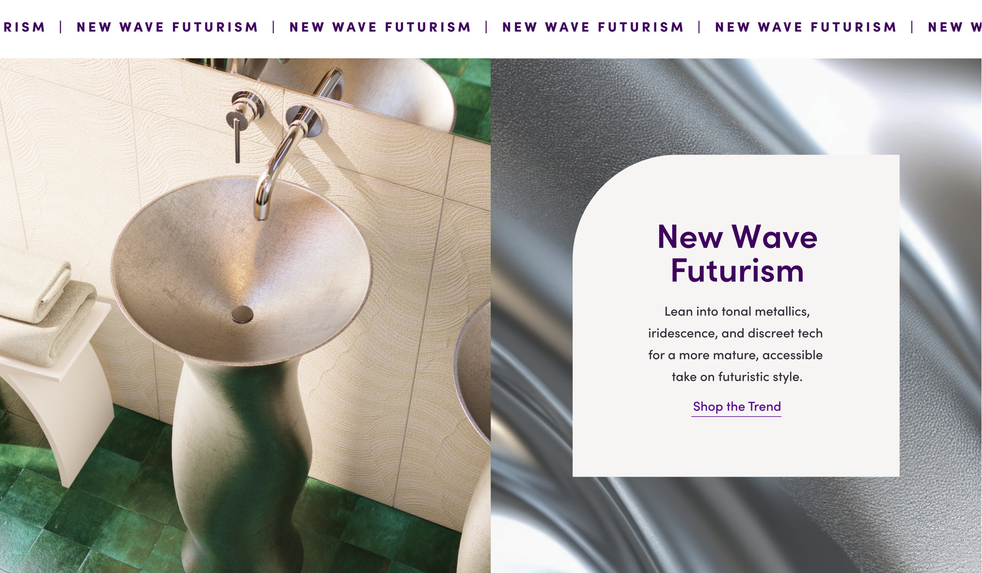 New Wave Futurism Lean into tonal metallics, iridescence, and discreet tech for a more mature, accessible take on futuristic style. Shop the Trend