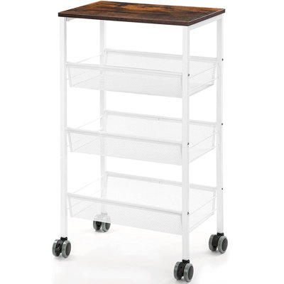 31.7'' H x 16.9'' W Utility Cart with Wheels