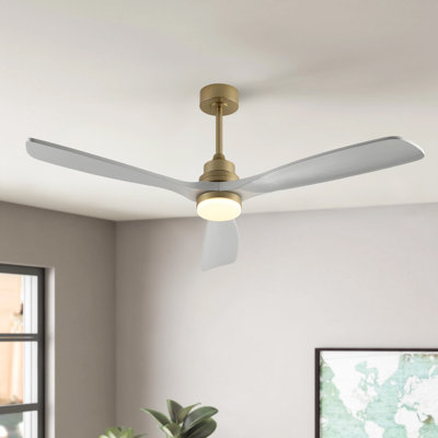 60" 3-Blade LED Standard Ceiling Fan with Remote Control and Light Kit for Living Room