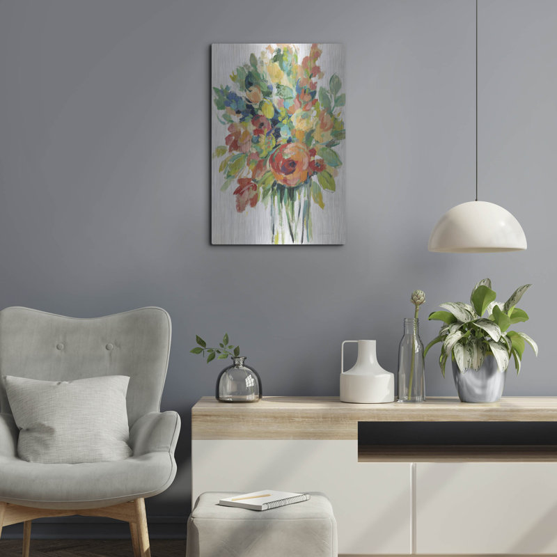 «Earthy Colors Bouquet I White» par Silvia Vassileva, H 24 po x l 16 po
