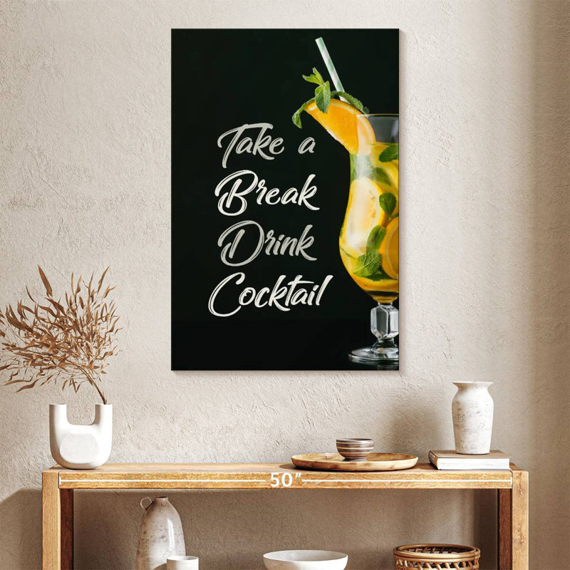 Tergel Drink Cocktail Typography, 39" H x 26" W