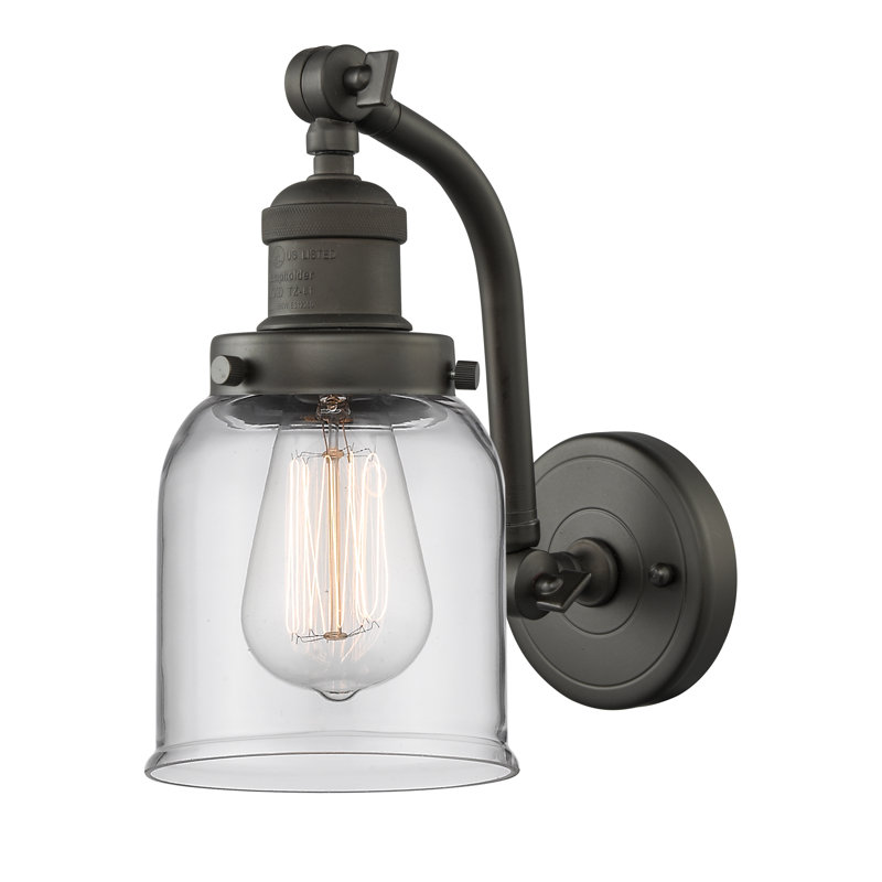 Applique murale 1 lumière 5 po Bell, Bronze frotté à l'huile, Ampoule à DEL rétro de 6 watts, Clair