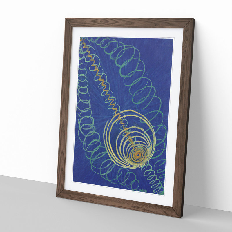 Primordial Chaos No.16 by Hilma Af Klint - Single Picture Frame Print on Wood, Walnut Framed, 48cm H x 36cm W x 2cm D