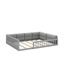 Lit plateforme tapissier en bois pleine grandeur avec garde-corps et coussin-2023341982
